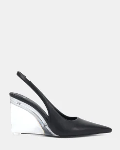 BIANKO BLACK Wedge Sandals
