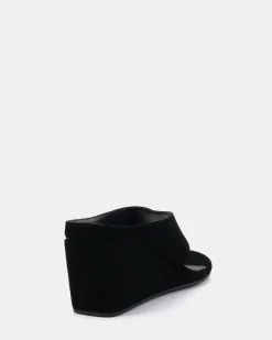 BIBI BLACK NUBUCK Wedge Heels