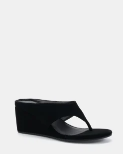 BIBI BLACK NUBUCK Wedge Heels