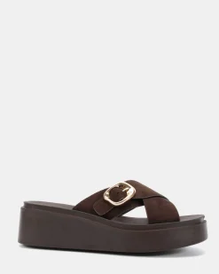 BONANZA ESPRESSO SUEDE Wedge Heels