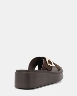 BONANZA ESPRESSO SUEDE Wedge Heels