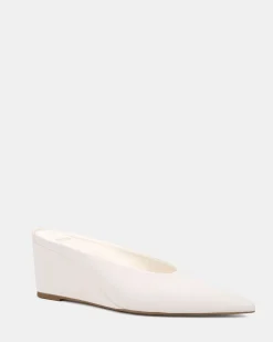 BOND White Smooth Wedge Heels