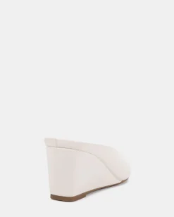 BOND White Smooth Wedge Heels