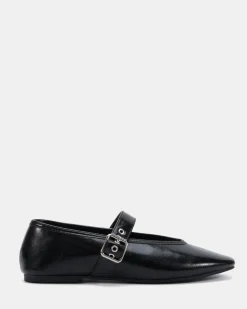 CADE BLACK CRINKLE Ballet Flats