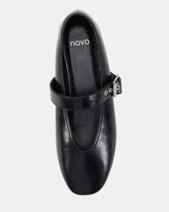 CADE BLACK CRINKLE Ballet Flats
