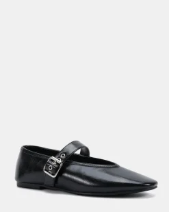 CADE BLACK CRINKLE Ballet Flats