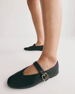 CADE Black Smooth Ballet Flats