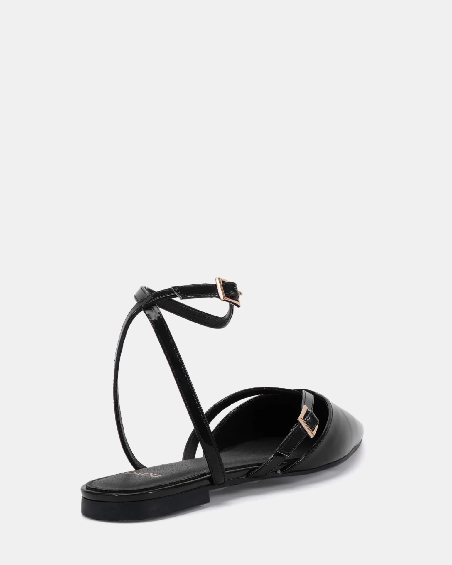 CALANTHE Black Patent Ballet Flats