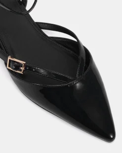 CALANTHE Black Patent Ballet Flats