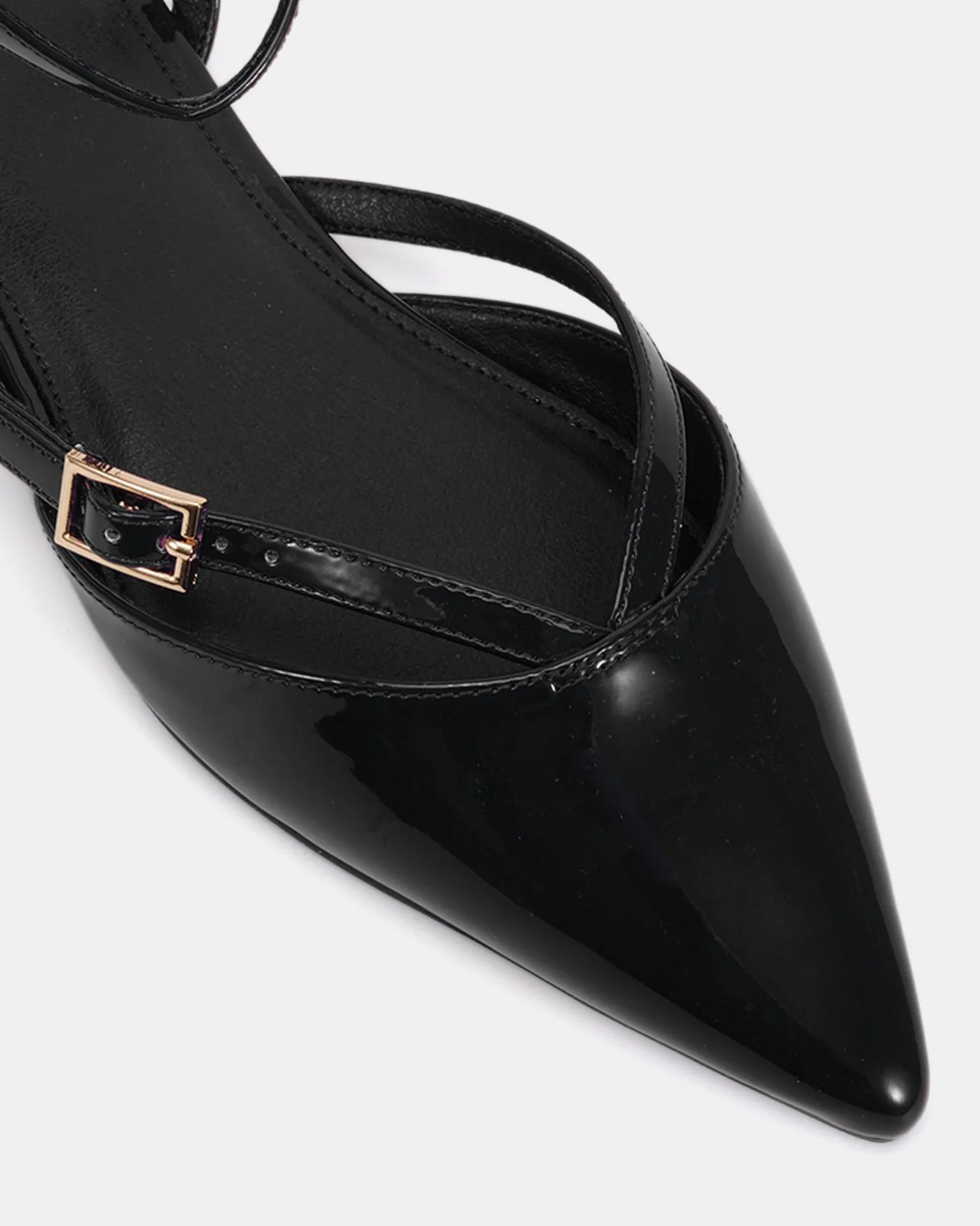 CALANTHE Black Patent Ballet Flats