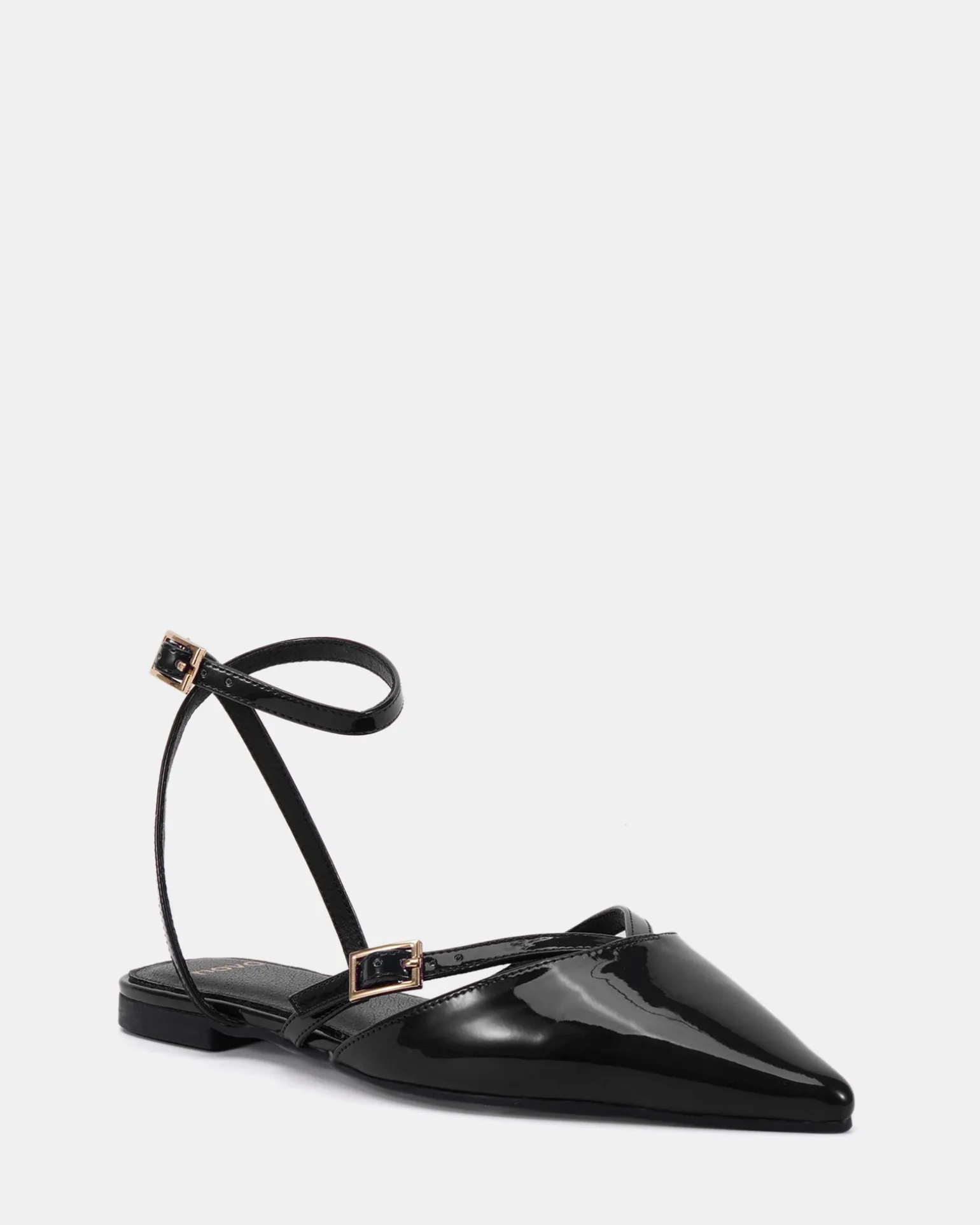 CALANTHE Black Patent Ballet Flats