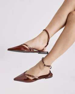 CALANTHE DEEP RED PATENT Ballet Flats