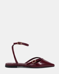 CALANTHE DEEP RED PATENT Ballet Flats