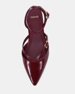 CALANTHE DEEP RED PATENT Ballet Flats