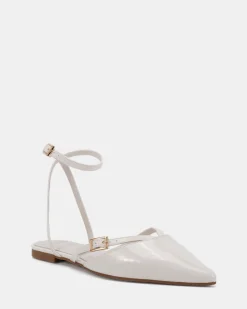 CALANTHE White Patent Ballet Flats