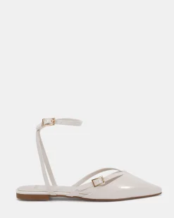 CALANTHE White Patent Ballet Flats
