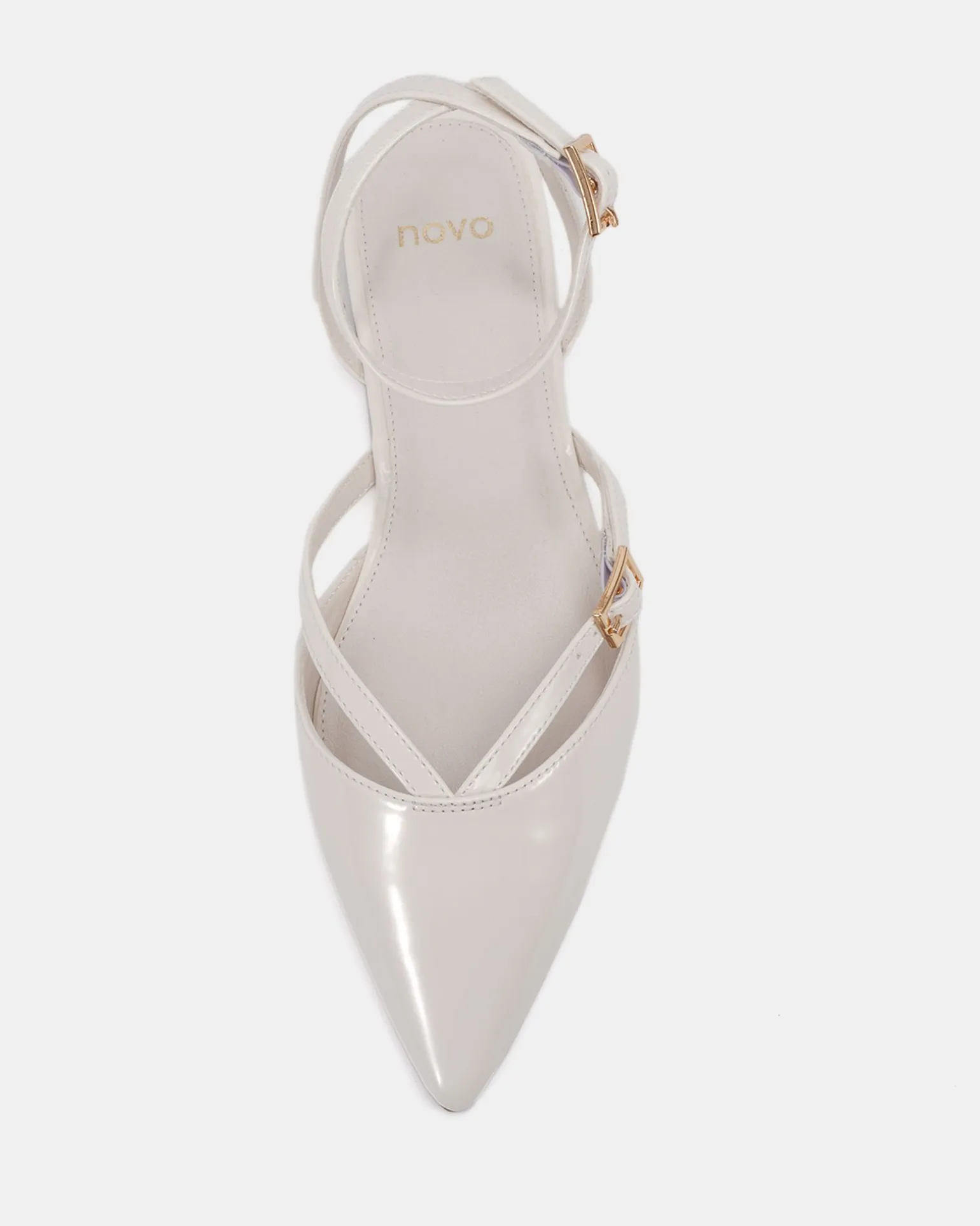 CALANTHE White Patent Ballet Flats