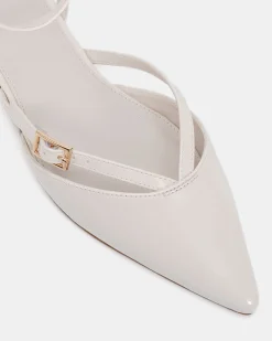 CALANTHE White Patent Ballet Flats