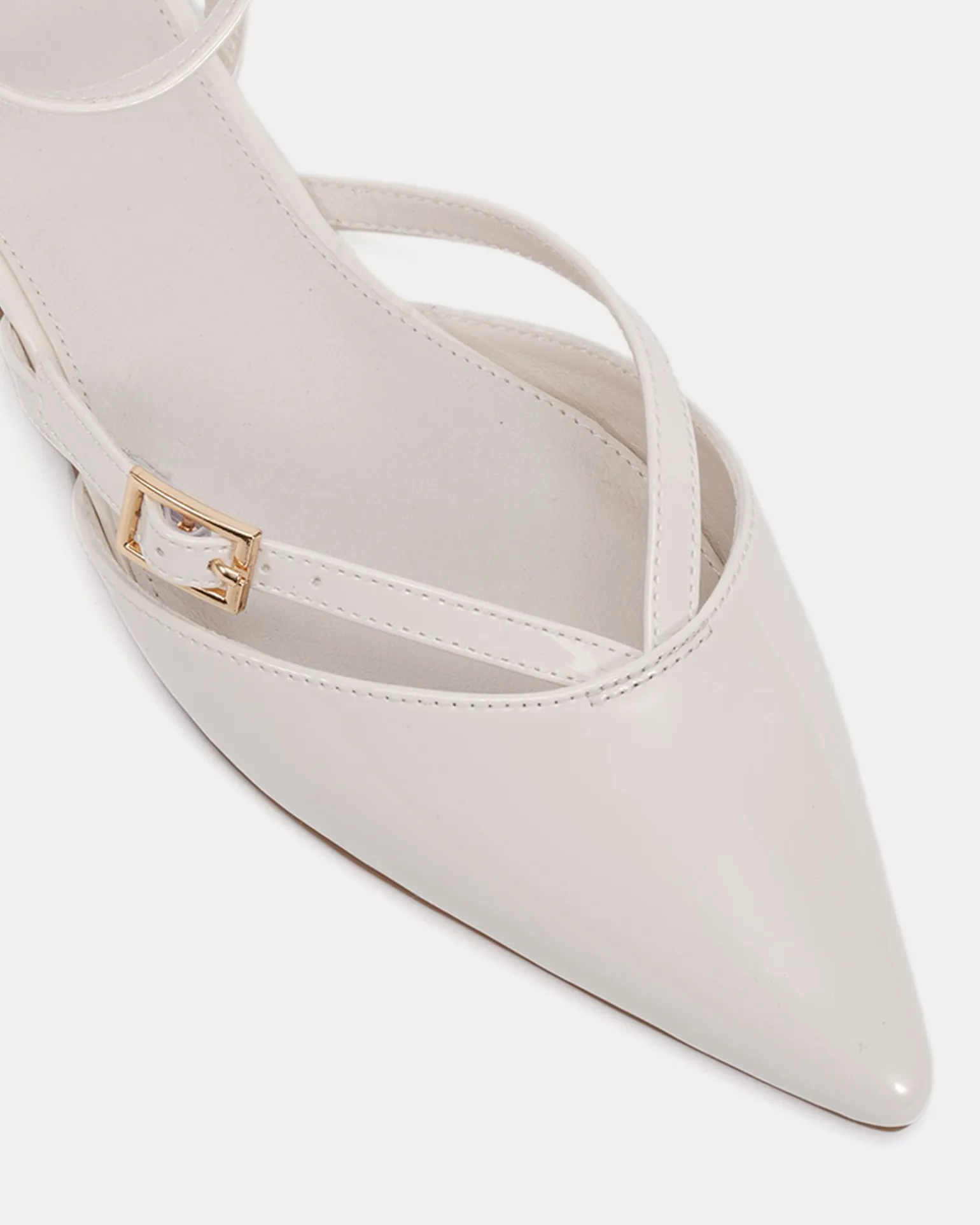CALANTHE White Patent Ballet Flats
