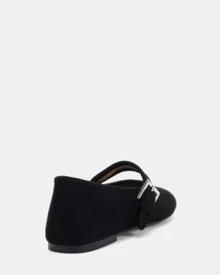 CANELO Black Suede Ballet Flats