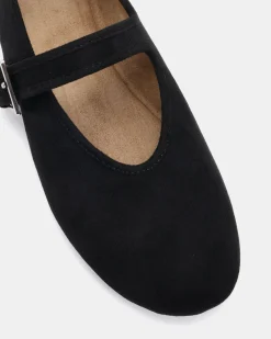 CANELO Black Suede Ballet Flats