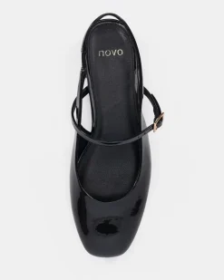 CAPABLE Black Patent Ballet Flats