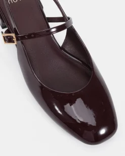 CAPABLE ESPRESSO PATENT Ballet Flats