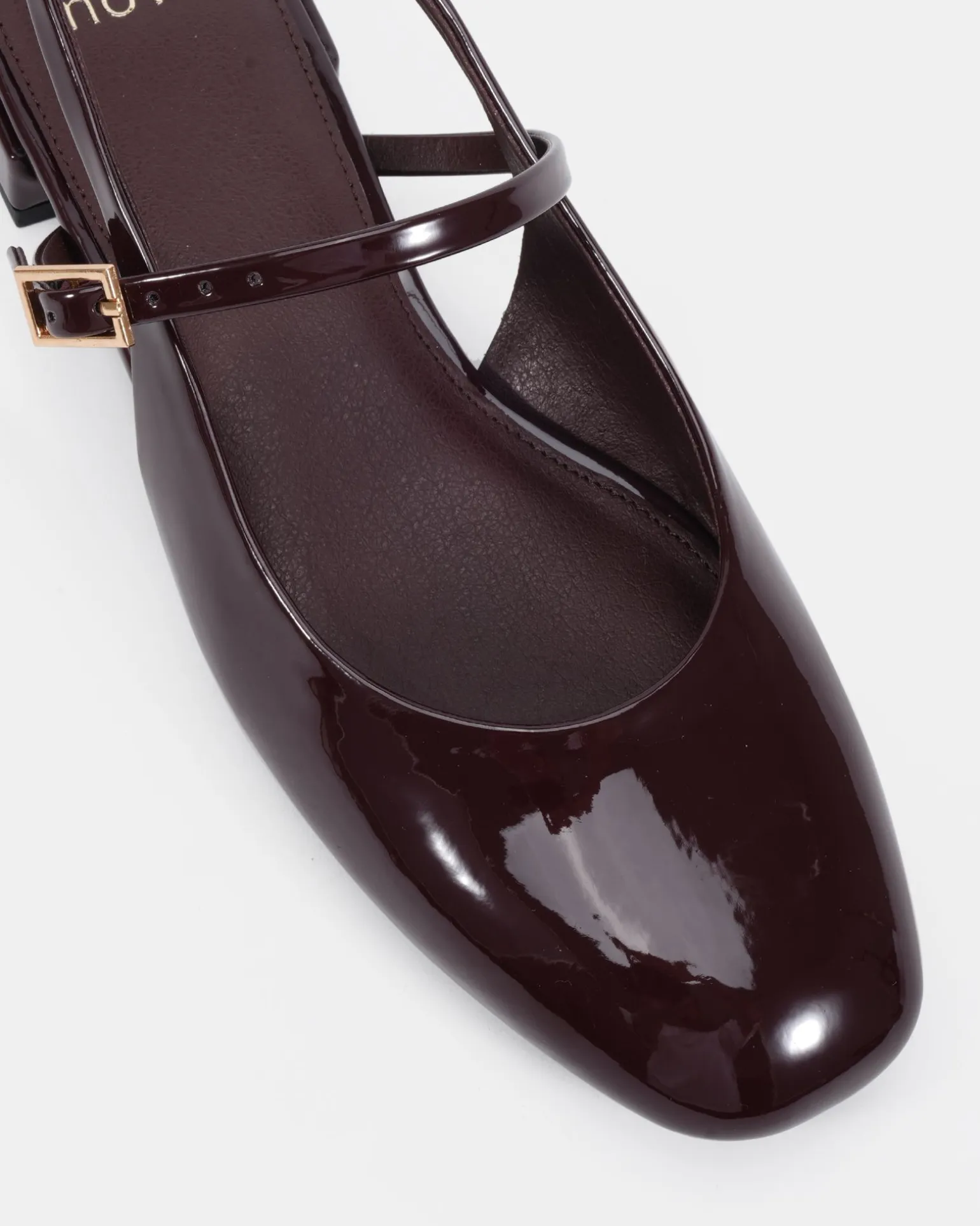 CAPABLE ESPRESSO PATENT Ballet Flats