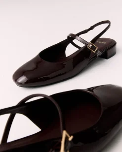 CAPABLE ESPRESSO PATENT Ballet Flats