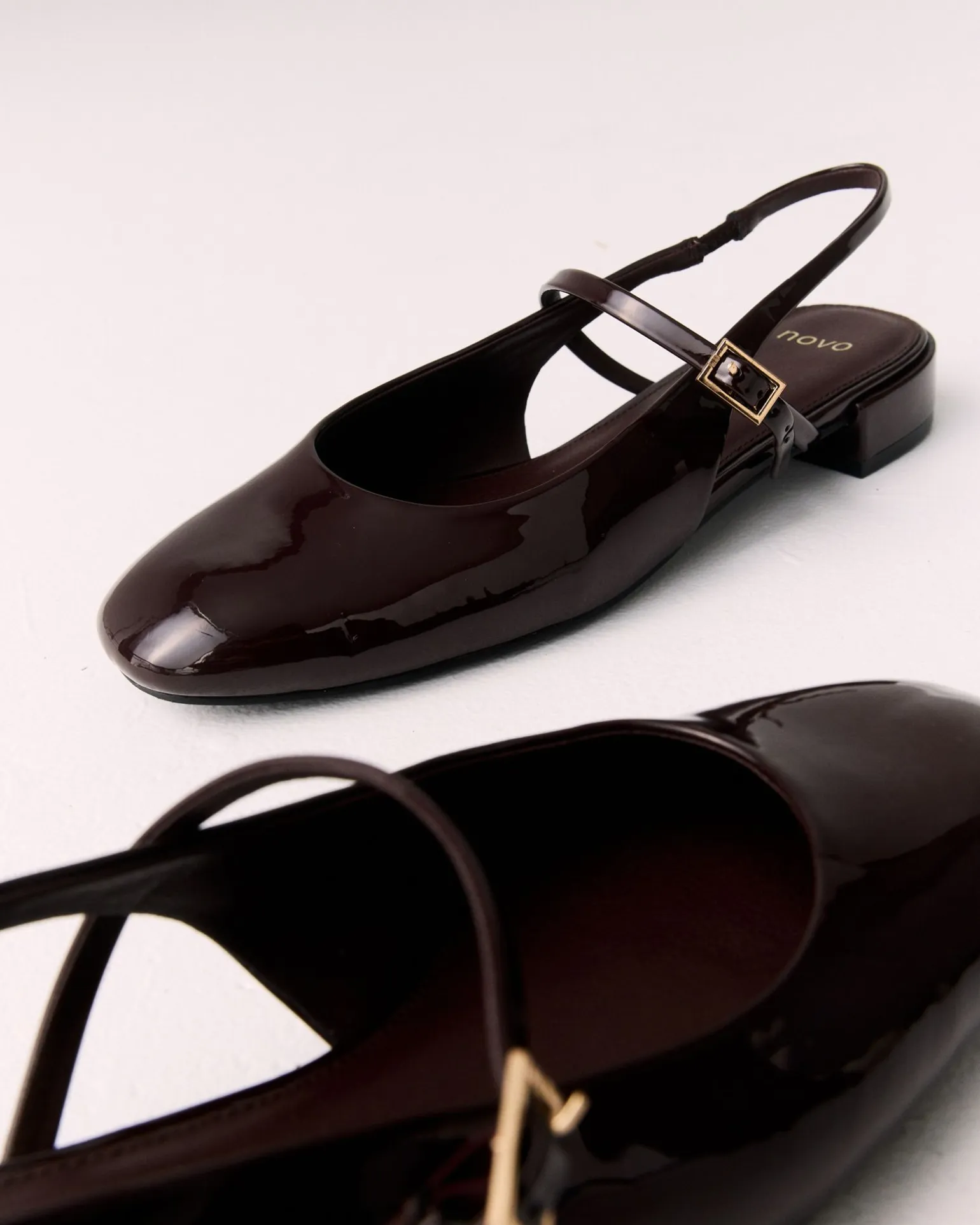 CAPABLE ESPRESSO PATENT Ballet Flats