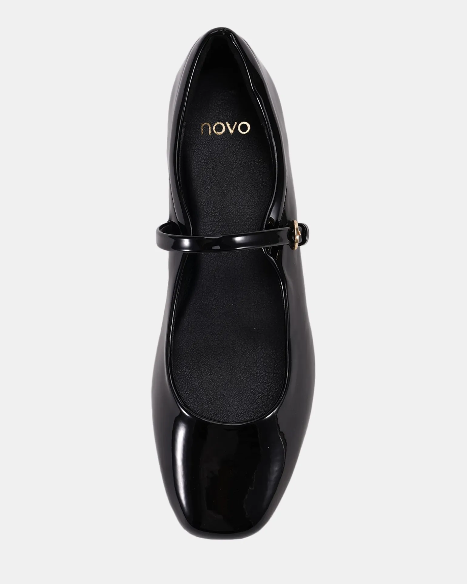 CARABELLO Black Patent Ballet Flats