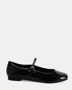 CARABELLO Black Patent Ballet Flats
