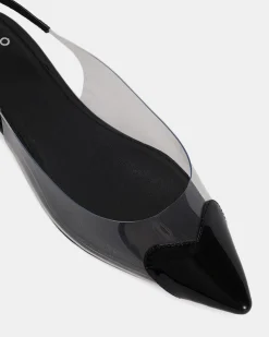 CARESS Black Patent Ballet Flats