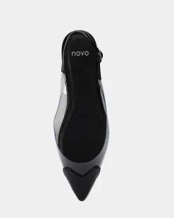 CARESS Black Patent Ballet Flats