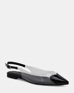 CARESS Black Patent Ballet Flats