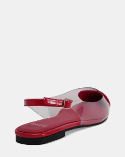 CARESS Red Patent Ballet Flats