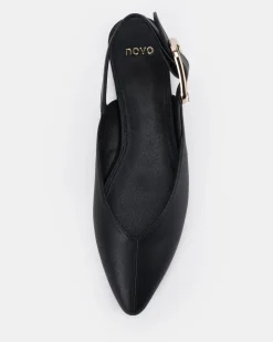 CARITAS Black Smooth Ballet Flats