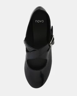 CASORIA Black Patent Ballet Flats