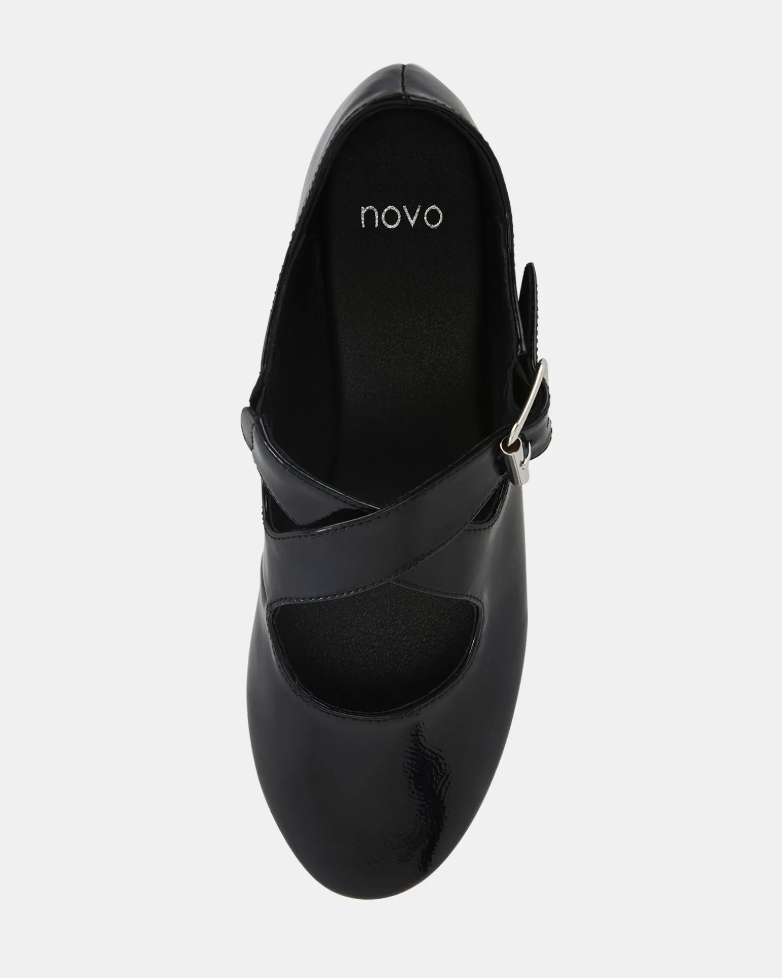 CASORIA Black Patent Ballet Flats
