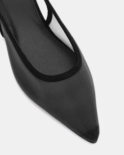 CASSEY Black Mesh Ballet Flats