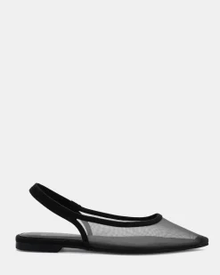 CASSEY Black Mesh Ballet Flats