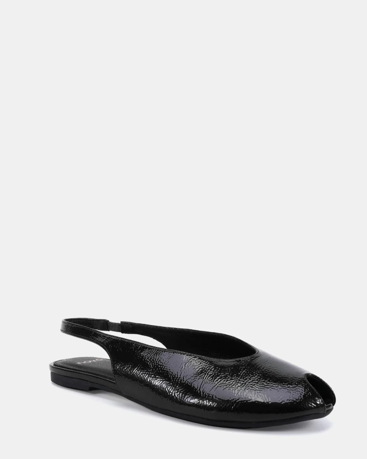 CHADWICK BLACK CRINKLE PATENT Ballet Flats