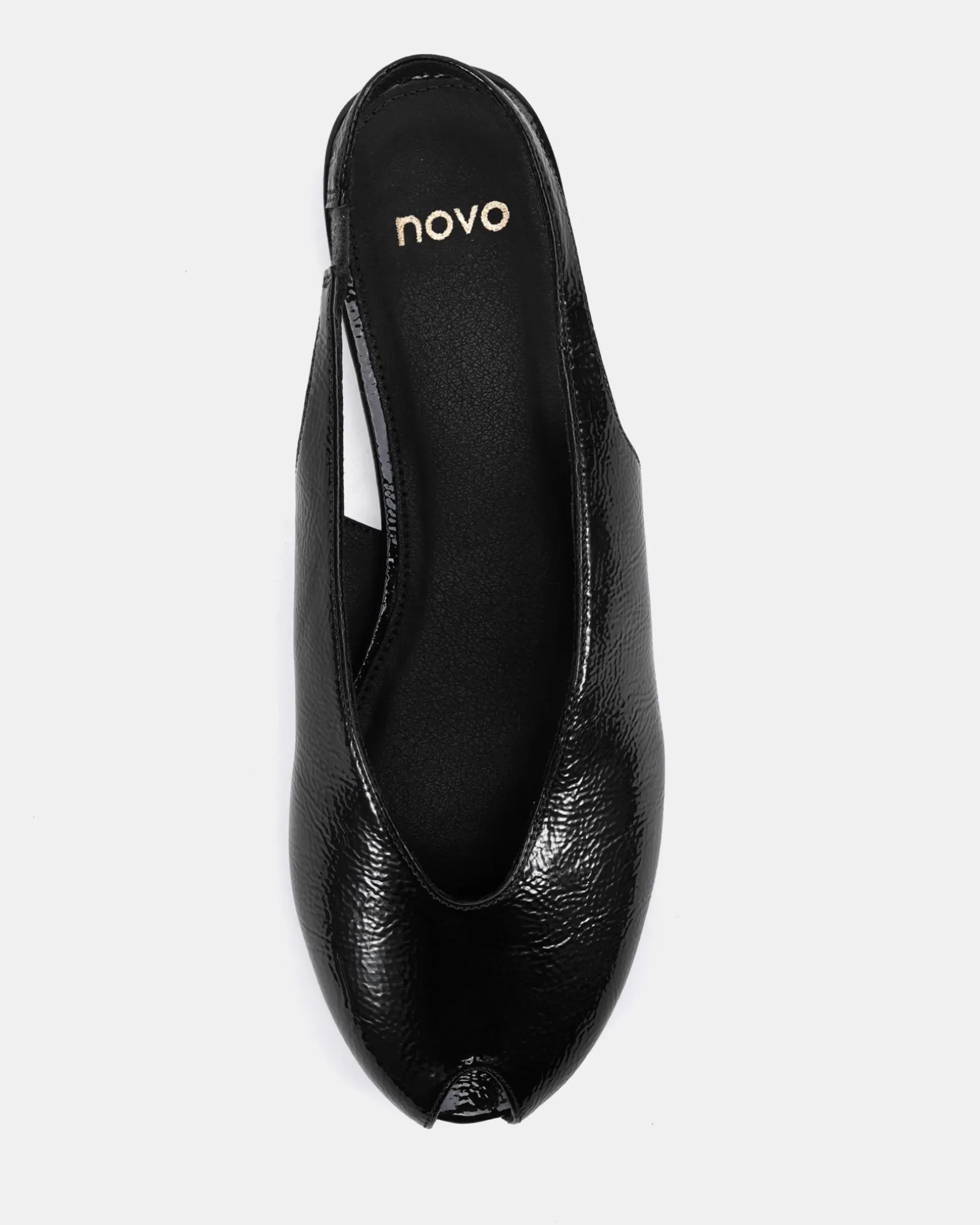 CHADWICK BLACK CRINKLE PATENT Ballet Flats