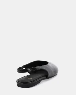 CHADWICK BLACK CRINKLE PATENT Ballet Flats