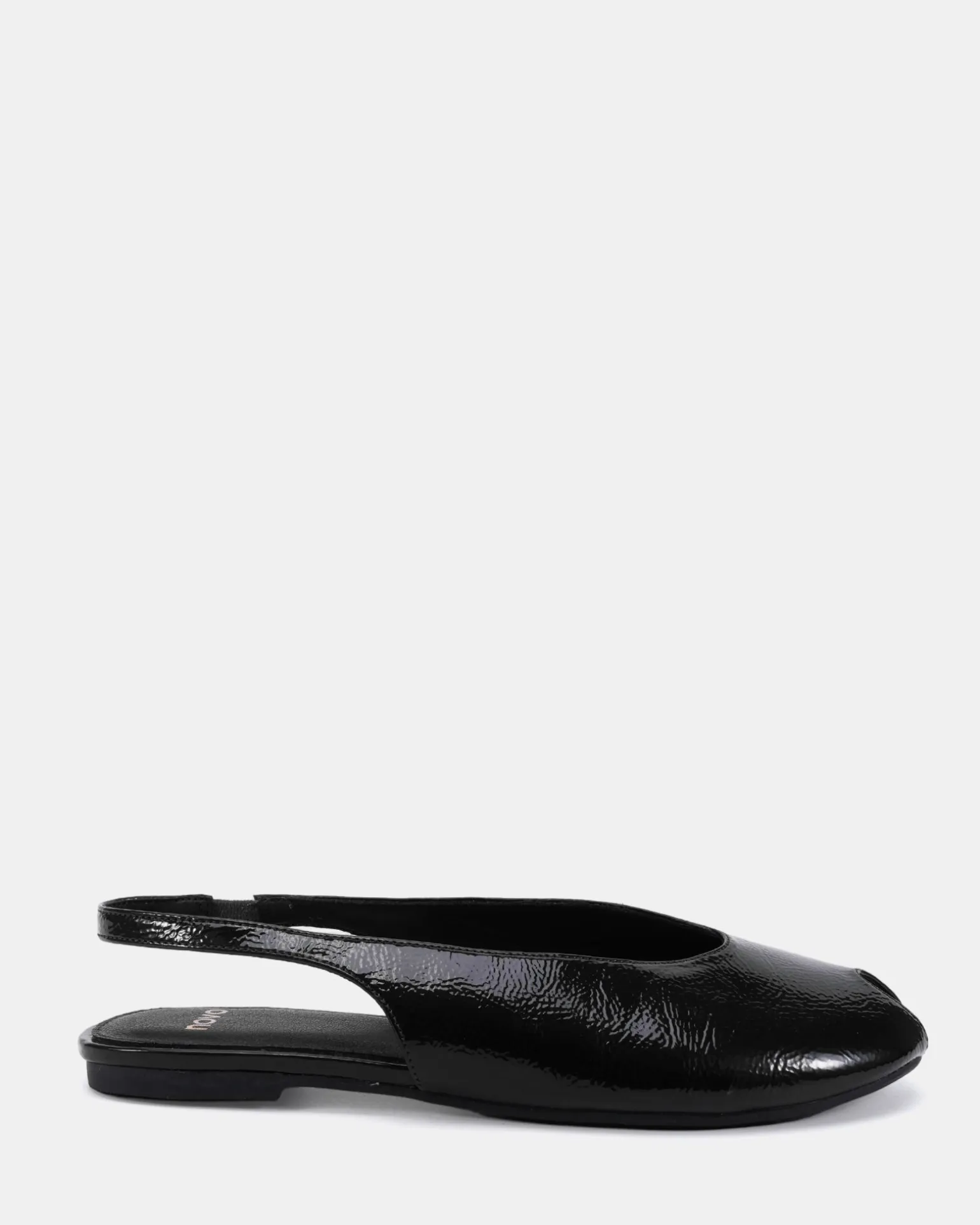 CHADWICK BLACK CRINKLE PATENT Ballet Flats