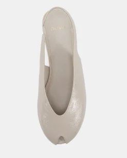CHADWICK Cream Crinkle Patent Ballet Flats