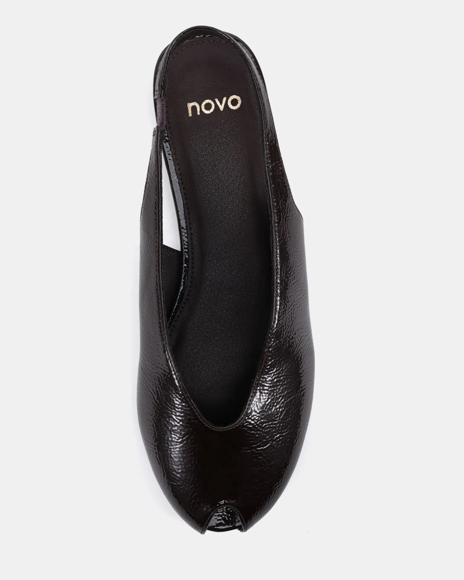 CHADWICK ESPRESSO CRINKLE PATENT Ballet Flats