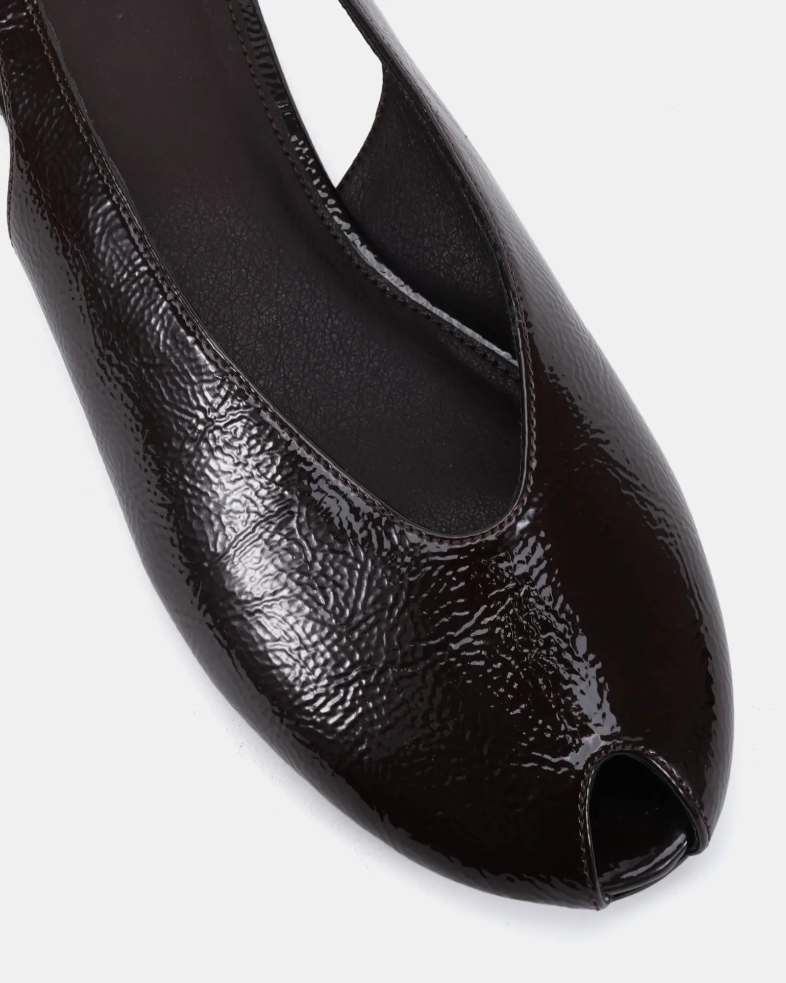 CHADWICK ESPRESSO CRINKLE PATENT Ballet Flats