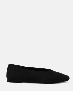 CHANDER Black Suede Ballet Flats