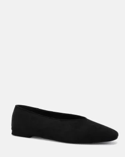 CHANDER Black Suede Ballet Flats